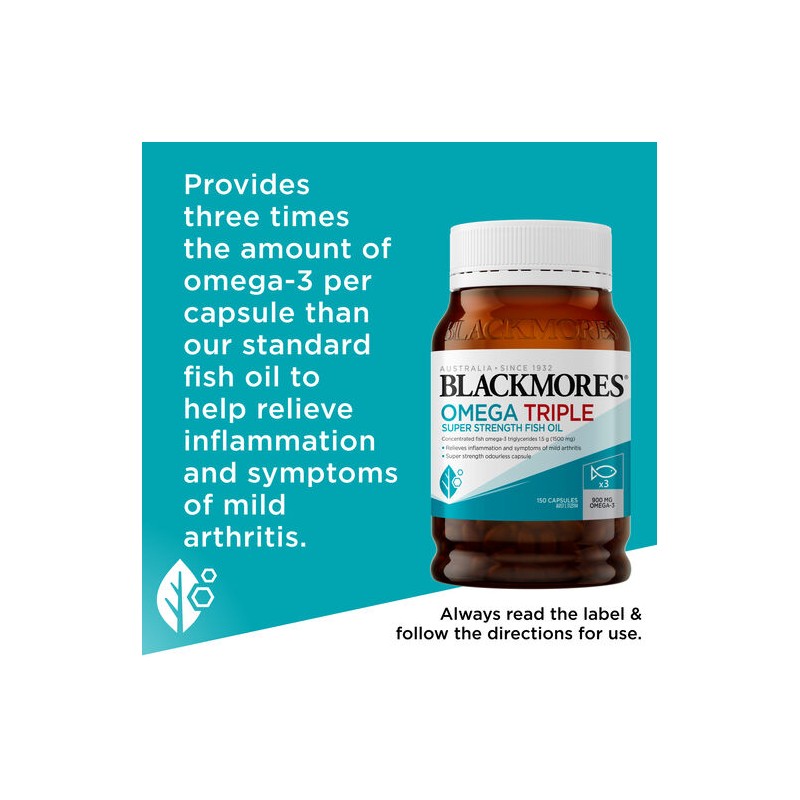 Blackmores Omega Triple Super Strength Fish Oil 150 Capsules