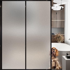 Frosted Glass Window Privacy Film Decorative, Bathroom Privacy Film for Glass Windows Cover, Static Cling, Removable, Reusable, Anti-UV, Anti-Glare, Heat Blocking,（ Pure,45.2X196.9Inch）