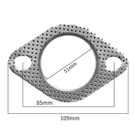 Muffler Gasket, Turbo Gasket, Exhaust Gasket, Flange Gasket, Metal Ring, Ceramic, Muffler Gasket, For Motorcycles, Engine Cover, Gasket, Universal Type, 0.08 inch (2 mm), Thickness 0.08 inch (2 mm),