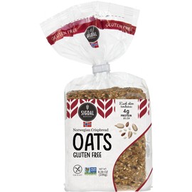 Sigdal Bakeri Gluten Free Oats | Norweigan Wholegrain Crispbread | All Natural, Non-GMO, 8.29 oz (235g) (Pack of 6)