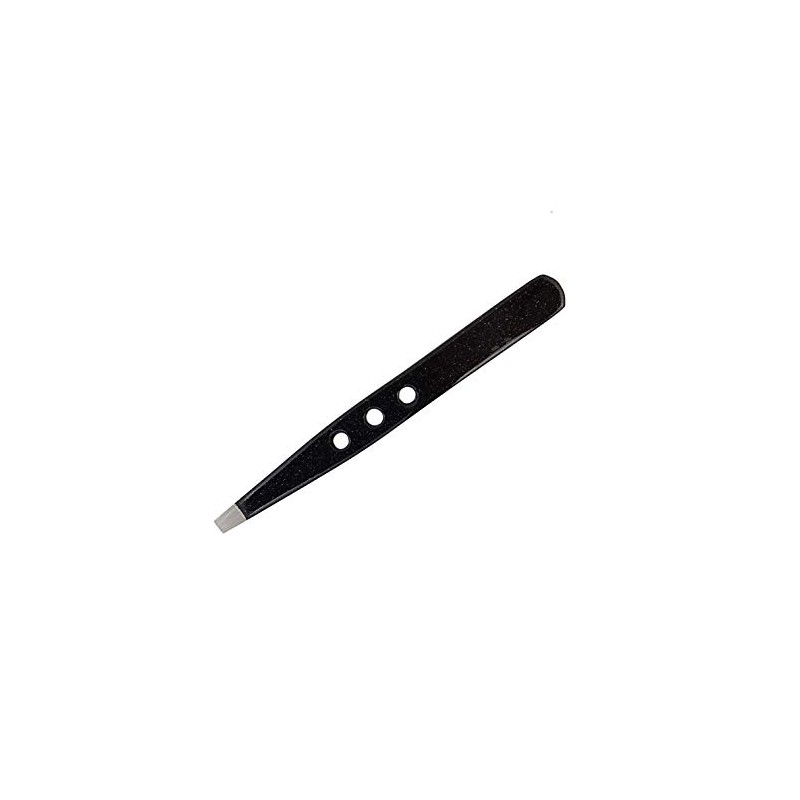 Metallic Splinter Tweezers in Black - Straight