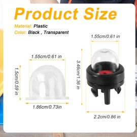 lasuroa 3stk 188-512-1 Snap-in Primer Bulb Pumpe mit 8stk 2 Größen Vergaser Primer Bulb Ersatz, Kompatibel mit Walbro WT-23A Zama Poulan Echo Craftsman Homelite Kettensäge Gebläse & Trimmer