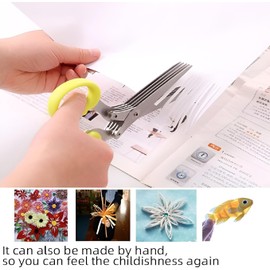 5-Blade Herb Scissors with Comfort Grip Handle, Kitchen Shears for Cutting Herbs and Nori, Green