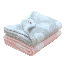 Imabari Towel, Hedgehog Pattern, Face Towel, Set of 2, Pink and Gray, Animal Pattern, 13.4 x 31.5 inches (34 x 80 cm), Water Absorption, Fluffy, Made in Japan, Kindergarten, Nursery, Pink, Gray