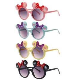 FOSDICK 4 Stück Baby Sonnenbrille, Polarisierte Sonnenbrille Kinder, Kindersonnenbrille UV-Schutz, Niedliche Schleife sonnenbrille baby, Baby-Sonnenbrillen, Kinder Sonnenbrillen für Jungen, Mädchen
