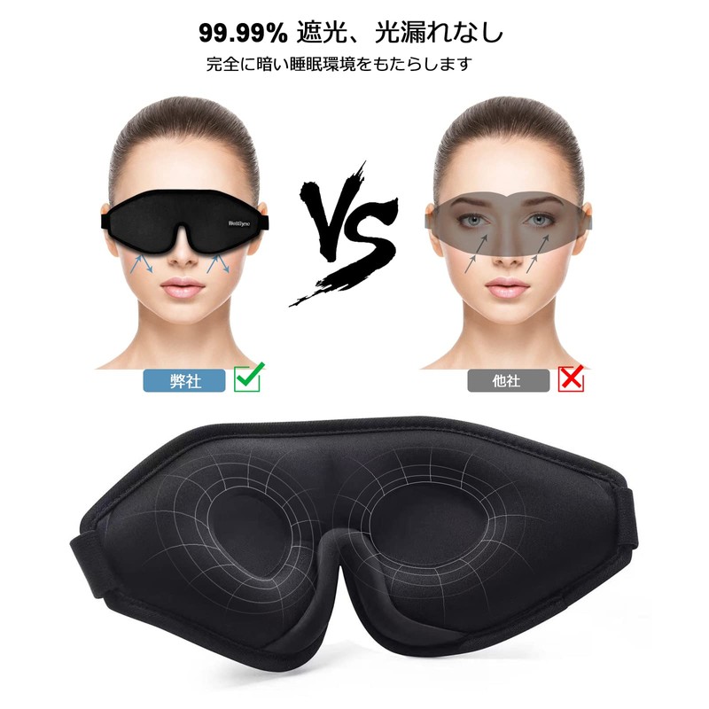 HiiPeak Eye Mask for Sleep, Comfortable Sleep, Breathable, 3D, Blocks