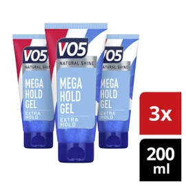 Vo5 Mega Hold 24 hour control Styling Gel for controlled, natural hairstyles 200 ml, Pack of 3