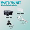 Window Locks for Sliding Windows(4 Sets)-Sliding Window Security Lock with
