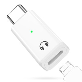 MoKo Lightning to Type C Earphone Adapter, Earphone Converter, Earphone Terminal, Lightning to USB Type C, Supports Only Audio Functions such as Calling, Music and Playback, Aluminum Shell,