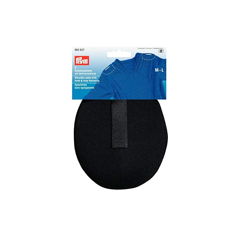 Prym schwarz 993837 Schulterpolster Raglan Haftverschluß PA M-L, Polyester, 115