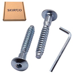 SKIR'CO (Pack of 25) Zinc Plated Wood Joining Screws 7.0 x 50mm Furniture Connecting Screws Flat Head Screws