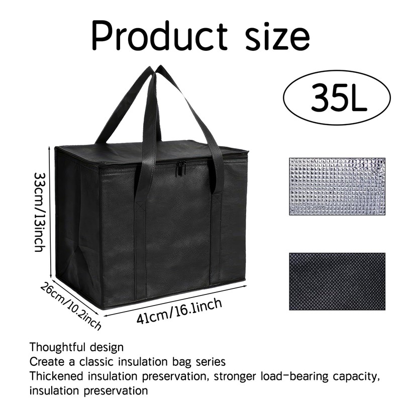 ZQSFPK Cool Bag, 35L Cool Box, Insulated Picnic Lunch Bag