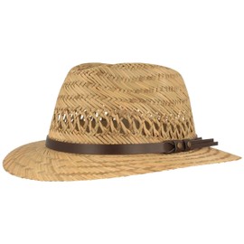 Breiter Children's Straw Hat Summer Hat Sun Hat 100% Straw Faux Leather Set, natural
