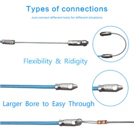 IRSCorp 20m 67 Feet Cable Puller Kit Through Wall Fish Tape Stainless Steel Wire Electrical Cable Puller Wire Guide Device Threader Fish Cable Fastener