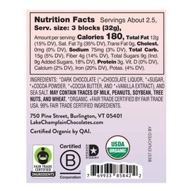 Lake Champlain Restorative Moments Lightly Salted Dark Chocolate Bar, 3 Ounces