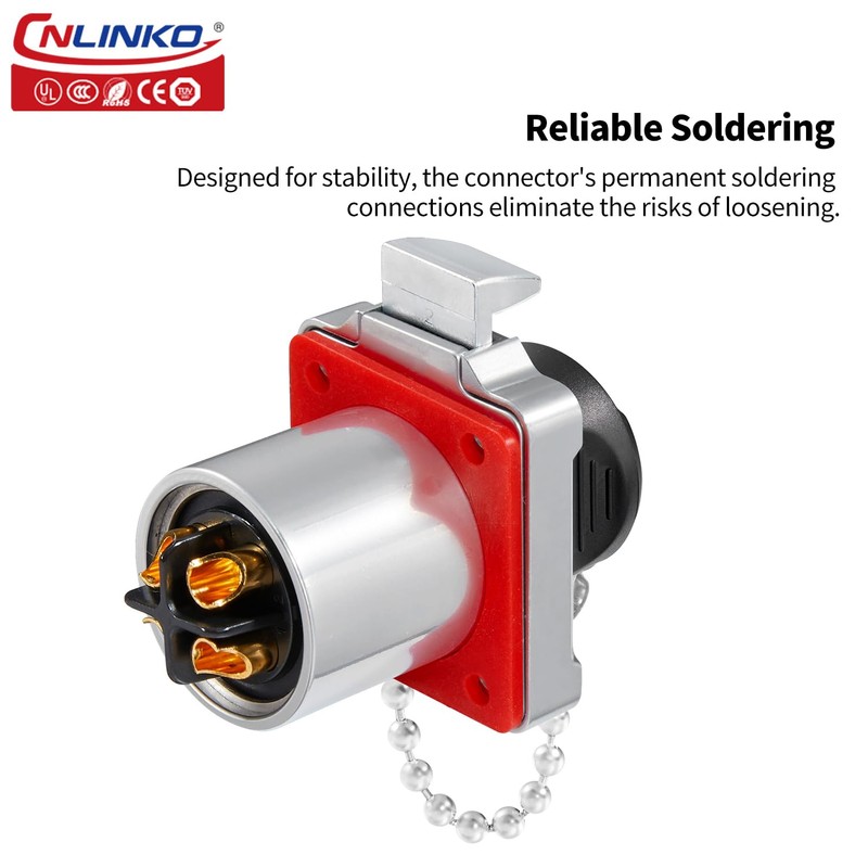 CNLINKO BD-24 4-Pin Industrial Waterproof Plug, IP68 Bullet Plug, Carbide