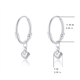 Tiny Heart Love Huggie Twist Small Hoop 925 Sterling Silver Earrings for Women Teen Girls Hypoallergenic Cute Thin Endless Hoops Minimalist Hooped Litte Charm Dangle Drop Fashion Jewelry Gifts