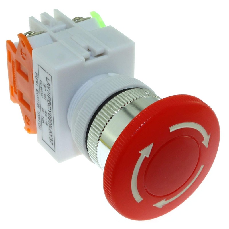 MEETOOT 2pcs Emergency Stop Push Button Switch AC 660V 10A