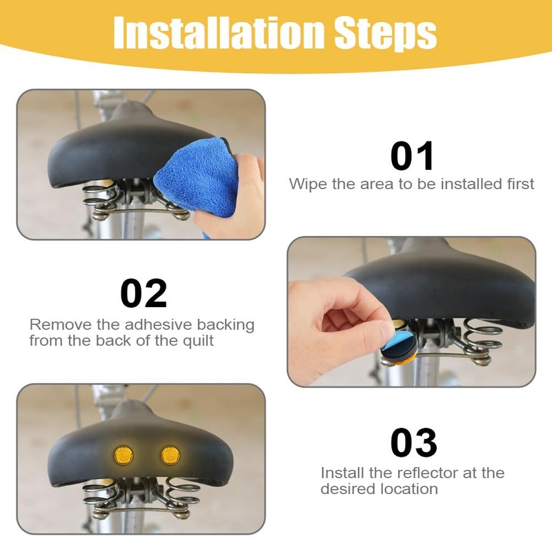 AYBUY 6Pcs Round Motorcycle Reflectors, Stick-on Safety Reflectors, 24mm Mini