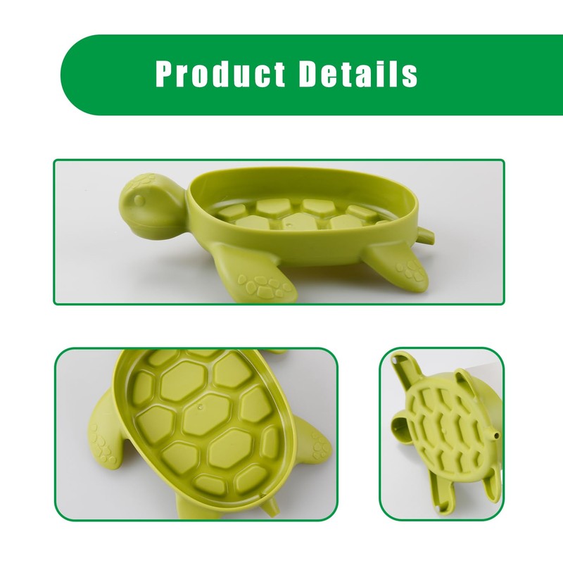 Bojueshaw Cute Turtle Soap Dish,Self Draining Soap Holder,Plastic Soap Saver