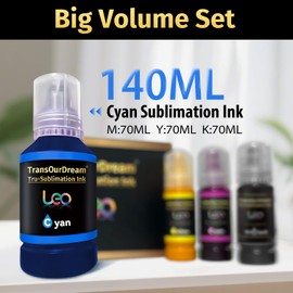 TransOurDream Extra Black 30% Tru-Sublimation Ink 350ML Autofill Bottles for ET-2400 ET-2720 ET-2760 ET-2750 ET-4800 ET-2800 ET-2803 ET-2850 Inkjet Printers Heat Press Transfer on Mugs T-Shirts