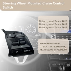 96720D32004X Steering Wheel Cruise Control Switch Fit for Hyundai Tucson 2015 2016 2017 2018 2019 Right Side Remote Cruise Control Buttons Replace 96720-D32004X 96720-D3200 with Disassembly Tool
