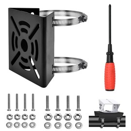 LPAMABA Universal Vertical Pole Mount Surveillance Camera Stainless Steel Corner Mount Vertical Pole Mount Surveillance Camera Mounting Bracket for CCTV Camera IP Camera with 20 cm Loops