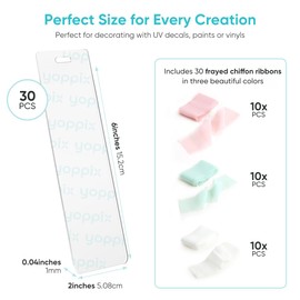 6x2” Acrylic Bookmark Blanks- 30 Pieces Acrylic Bookmark Kit with 30 Pcs Ribbon for Reading Lovers DIY Crafts Hanging Tag Gift Tag Price Tags, Graduation Back to School Presents(Rectangle)