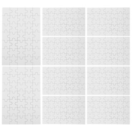VILLCASE 10 Sheets DIY Blank Puzzle Toy Puzzles to Draw on Sublimation Jigsaw Puzzle DIY Supply Uv 15c Board