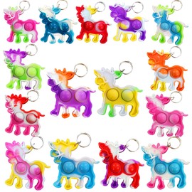 Roaqua 30 Packs Bulk dairy cow Backpack Keychain Mini pop Fidget for Students Gift and boy and Little Girl,Kids birthday summer Party Favors,Students Bubble Prize