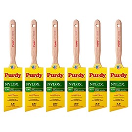 Purdy 144152225 2-1/2" 100% Dyed Nylon Soft Nylox Glide Angular Paint Brush - 6ct. Case