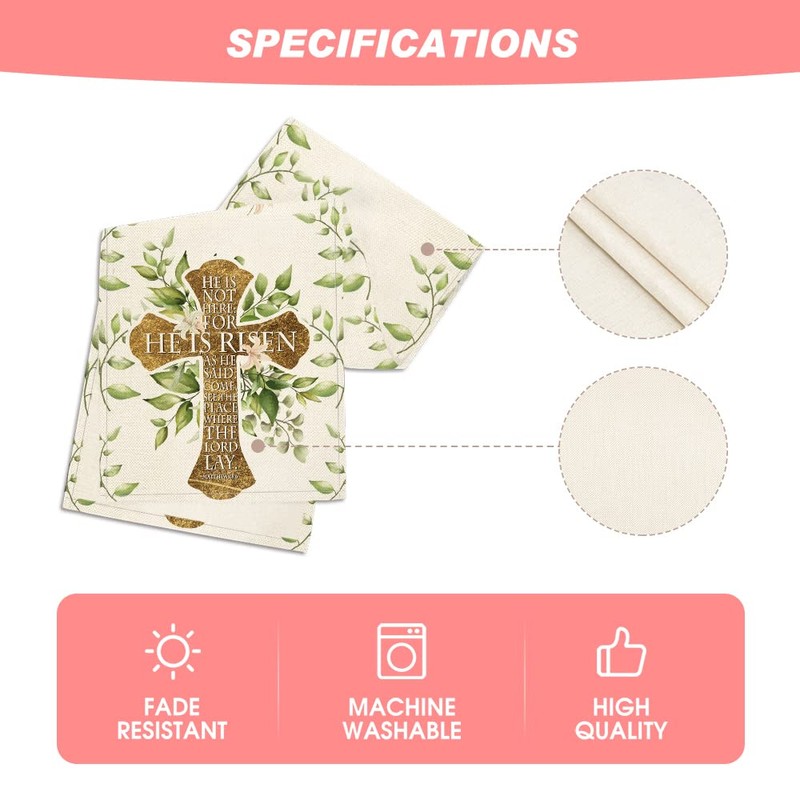 Artoid Mode He is Risen Easter Table Runner, Spring Seasonal