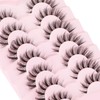 7 Pairs Fluffy False Eyelashes, Natural Wispy Eyelashes, Artificial Manga