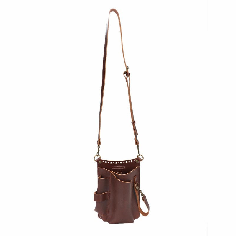 Tourbon Leather Scissor Belt Shoulder Bag Electrician Holster Gardening Florist