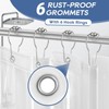 downluxe Clear Shower Curtain Liner with Hooks, Plastic Shower Liner,