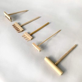 Karesansui Rake (rake, sand scraper, rake) 5-piece set (boxed)