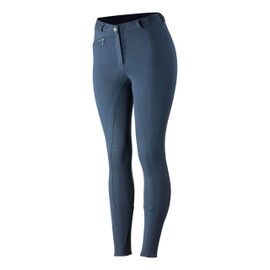 Horze Active Women's Horse Riding Silicone Grip Full Seat Breeches | Midrise Waist with Front Pocket - Peacoat Dark Blue - 24