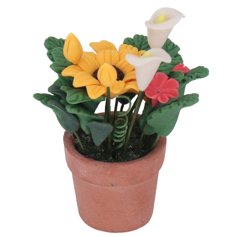 1:12 Miniature Dollhouse Plants Hand Crafted High Simulation Mini Potted