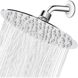 NearMoon - Cabezal de ducha de lluvia, diseño ultrafino, aumento de la presión, impresionante experiencia, cabezal de ducha de acero inoxidable de alto flujo (8 pulgadas, acabado chapado en cromo)