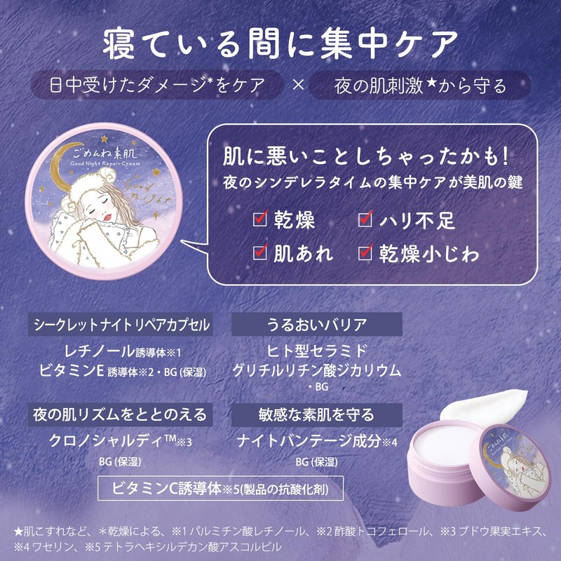 KOSE Clear Turn, Sorry Bare Skin, Good Night Repair Cream,