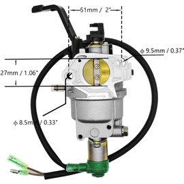 fullas Huayi Carburetor P27-1D Manual Choke for Predator 6000W 6500W Generator Champion 5500W 6500W Generator Duromax 7500W Westinghouse 6000W 7500W Gas Portable Generator