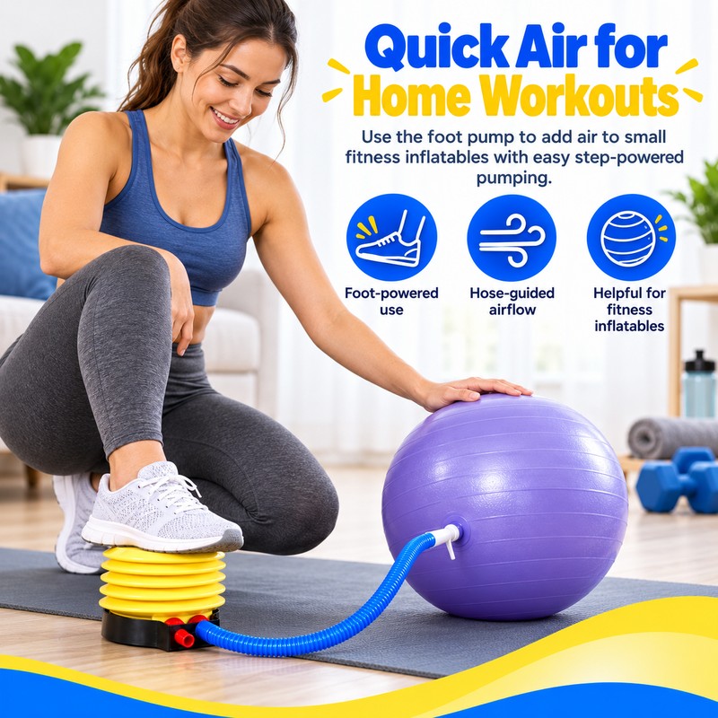 Inflator Pump for Exercise Balls – Compact Manual Air Pump