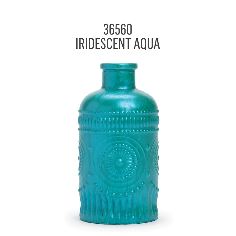 FolkArt Murano Iridescent Acrylic Glass Paint, Aqua, Perfect for Indoor