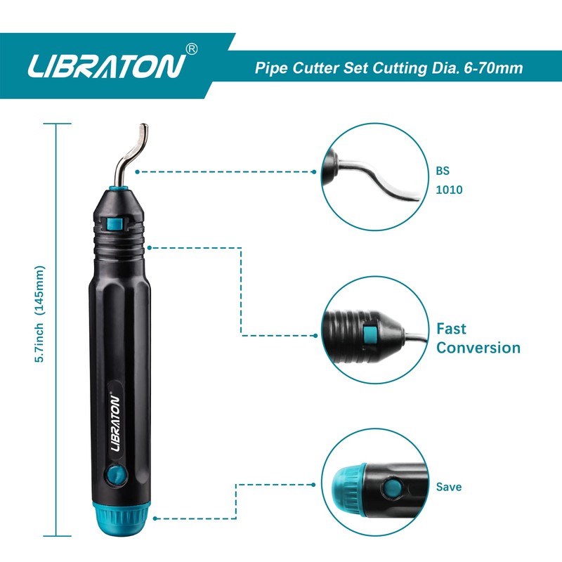 Libraton Copper Tube Cutter 1/4" to 2-3/4", Tube Cutter, Heavy-duty