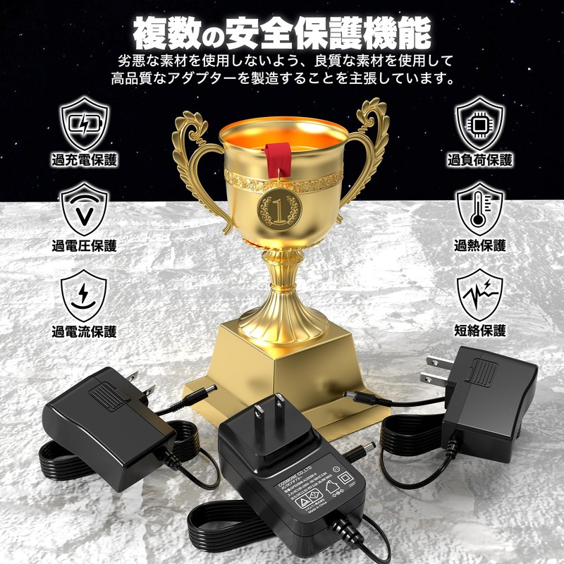 センターマイナス ACアダプター 電源アダプター 電気安全法PSE適合品 PSE規格品 安定化電源 安全 外径 5.5mm *