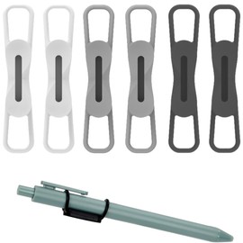 COYUN 6 Stück Stifthalter Magnetisch, Tragbarer Stifthalter Silikon Magnet Bleistifthalter Clip Magnetic Pen Holder Magnetischer Stiftehalter Büro Zubehör für Metalloberflächen(Schwarz, Weiß, Grau)