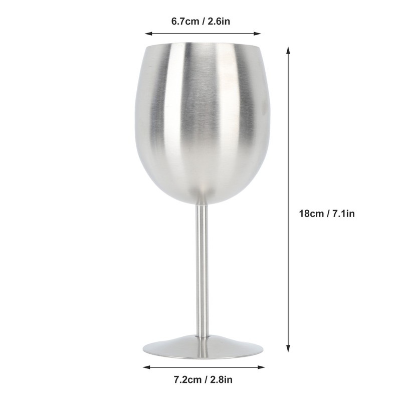 Stainless Steel Stem Wine Glasses Durable 304 Stainless Steel Wine