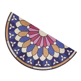LABRIMP Bathroom Door Mat Skid-Resistant PVC Semicircle Mat Easy to Clean Floor Pad