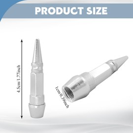 Lyxheth 4PCS 45 mm Spiked Style Tire Valve Stem Caps, Tire Air Caps, Universal Aluminium Alloy Dustproof Tire Valve Stem Covers, Heavy Duty Tire Caps Car Accessories for Cars (Silver, 45mm)