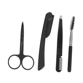 WOONEKY 1 Set Eyebrow Shaping Kit Includes Eyebrow Tweezers Brush Scissors and Razor for Precision Trimming for Professional and Home Use Durable Ergonomic Design